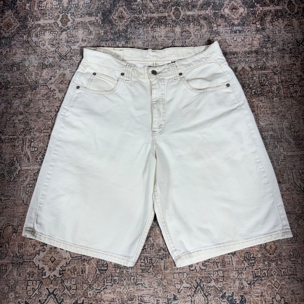 Rare 90s Levi's Sample Garment‎ Shorts White Denim USA Made Men's 32 Scovill Zip - Picture 2 of 10